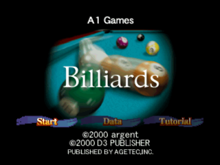 Billiards title screen for Playstation